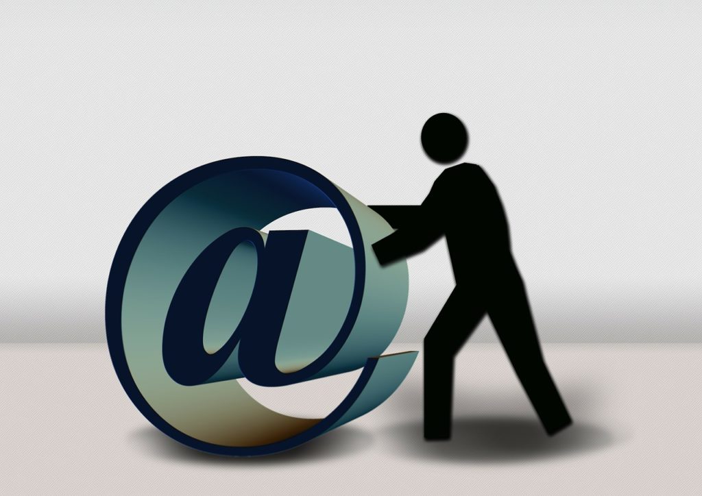 Email icon and cartoonized person 